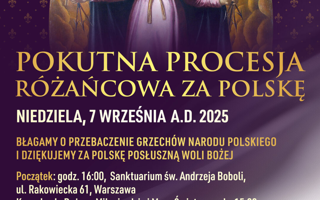 Pokutna procesja różańcowa za Polskę – 24 sierpnia 2025